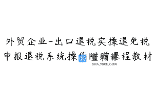 外贸企业-出口退税实操退免税申报退税系统操作附赠课程教材
