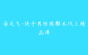 马龙飞-徒手男性根雕术线上精品课