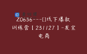 Z0636---[]线下爆款训练营【231127】-发宝电商