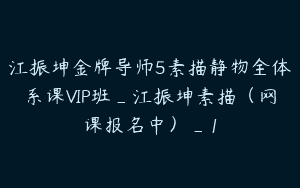 江振坤金牌导师5素描静物全体系课VIP班_江振坤素描（网课报名中）_1