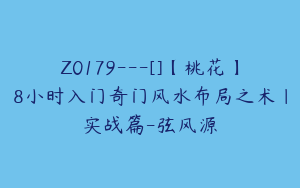 Z0179---[]【桃花】8小时入门奇门风水布局之术｜实战篇-弦风源