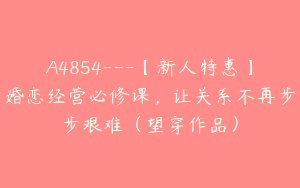 A4854---【新人特惠】婚恋经营必修课，让关系不再步步艰难（望穿作品）