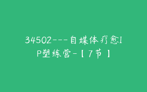 34502---自媒体疗愈IP塑练营-【7节】