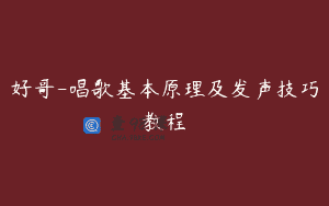 好哥-唱歌基本原理及发声技巧教程