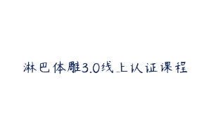 淋巴体雕3.0线上认证课程