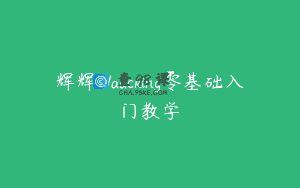 辉辉Waacking零基础入门教学
