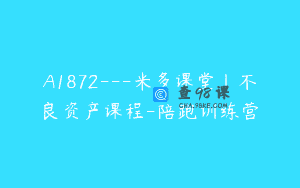 A1872—米多课堂丨不良资产课程-陪跑训练营