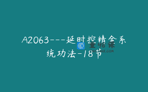 A2063—延时控精全系统功法-18节