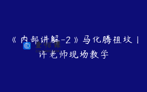 《内部讲解-2》马化腾祖坟丨许老师现场教学