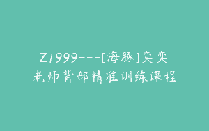 Z1999—[海豚]奕奕老师背部精准训练课程
