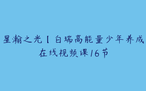 星瀚之光【白瑞高能量少年养成在线视频课16节