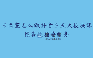 《画室怎么做抖音》五大板块课程答疑指导服务