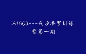 A1503—戎汐塔罗训练营第一期