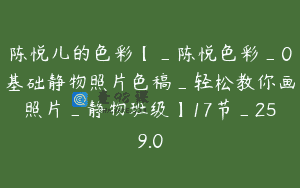 陈悦儿的色彩【_陈悦色彩_0基础静物照片色稿_轻松教你画照片_静物班级】17节_259.0
