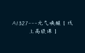 A1327—元气唤醒【线上高级课】