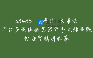 S3485—海豚-米芾法华台多景楼新恩留简李太师业镜帖逐字精讲临摹