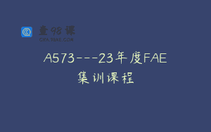A573—23年度FAE集训课程