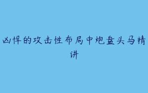 凶悍的攻击性布局中炮盘头马精讲
