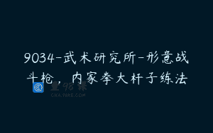 9034-武术研究所-形意战斗枪，内家拳大杆子练法