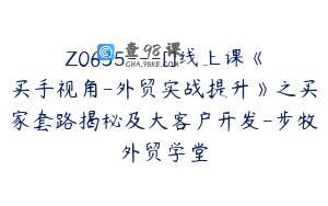 Z0635---[]线上课《买手视角-外贸实战提升》之买家套路揭秘及大客户开发-步牧外贸学堂