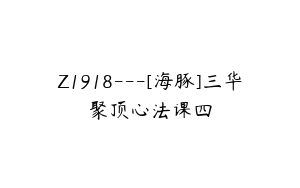 Z1918---[海豚]三华聚顶心法课四