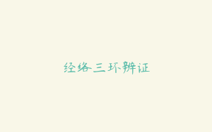 经络三环辨证