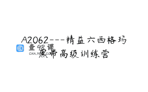 A2062—精益六西格玛黑带高级训练营