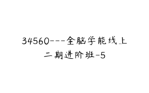 34560---全脑学能线上二期进阶班-5