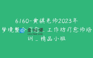 6160-黄骐老师2023年梦境整合疗愈_工作坊疗愈师培训_精品小班