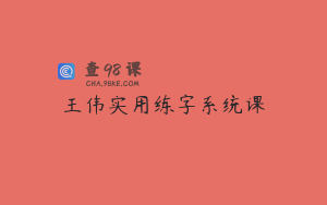 王伟实用练字系统课