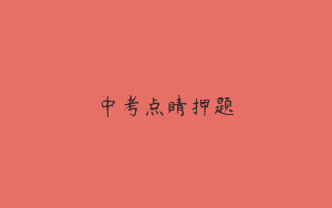 中考点睛押题