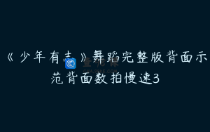 《少年有志》舞蹈完整版背面示范背面数拍慢速3
