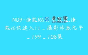 N09-佳能R6实用教程,佳能r6快速入门_摄影师张允平_199_108集