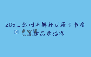 205_张珂讲解孙过庭《书谱》精品录播课