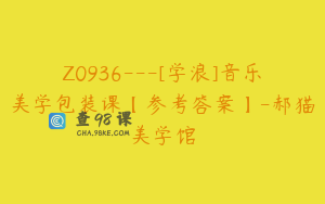 Z0936---[学浪]音乐美学包装课【参考答案】-郝猫美学馆