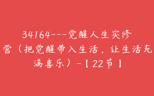 34164---觉醒人生实修营（把觉醒带入生活，让生活充满喜乐）-【22节】