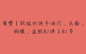 有赞【软组织徒手治疗_头面_胸腹_盆腔81讲】81节
