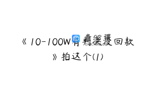 《10-100W有判决没回款》拍这个(1)
