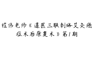 程伟老师《道医三联刺络艾灸癌症术后康复术》第1期