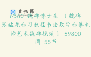 N360-魏碑博士生-【魏碑张猛龙临习教程书法教学临摹老师艺术魏碑视频】-59800圆-55节