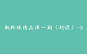 朝鲜族精品课一期（初级）-5