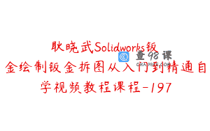 耿晓武Solidworks钣金绘制钣金拆图从入门到精通自学视频教程课程-197