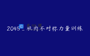 2045_肌肉不对称力量训练