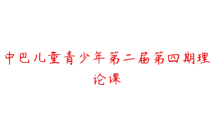 中巴儿童青少年第二届第四期理论课
