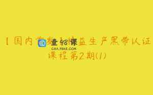 【国内首发】精益生产黑带认证课程第2期(1)