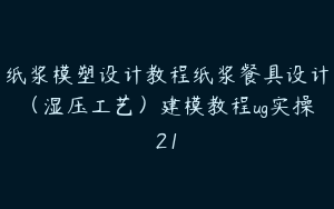 纸浆模塑设计教程纸浆餐具设计（湿压工艺）建模教程ug实操21