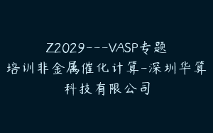Z2029—VASP专题培训非金属催化计算-深圳华算科技有限公司