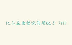 比尔盖南餐饮商用配方（H）