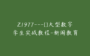 Z1977—[]大型数字孪生实战教程-新阁教育