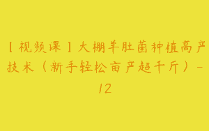 【视频课】大棚羊肚菌种植高产技术（新手轻松亩产超千斤）-12
